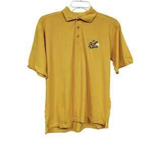 Le Tour de France Cycling Logo Polo Pullover 3-Button SS Cotton Pique Sz L